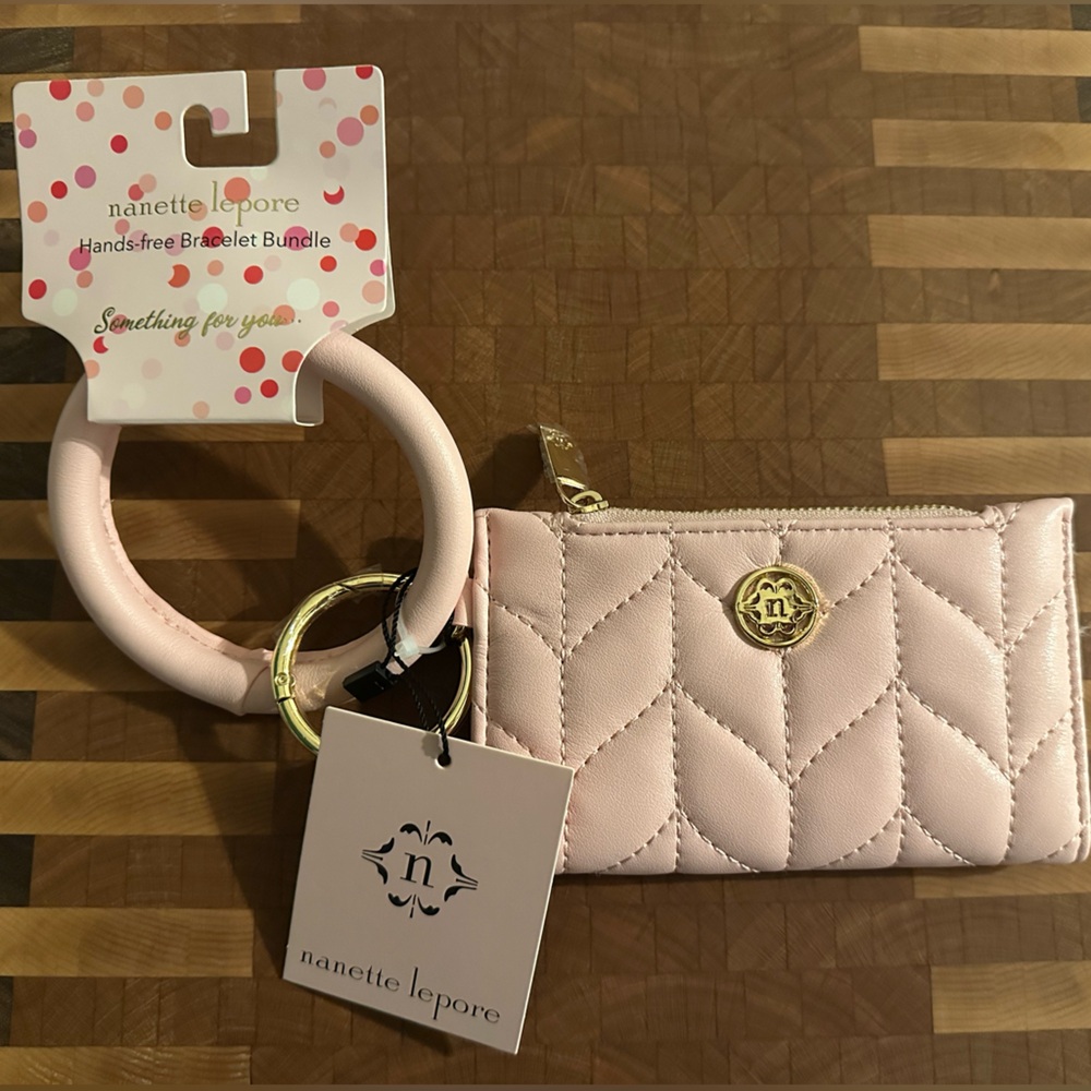 Nanette Lepore Nude Pink Quilted Wristlet
